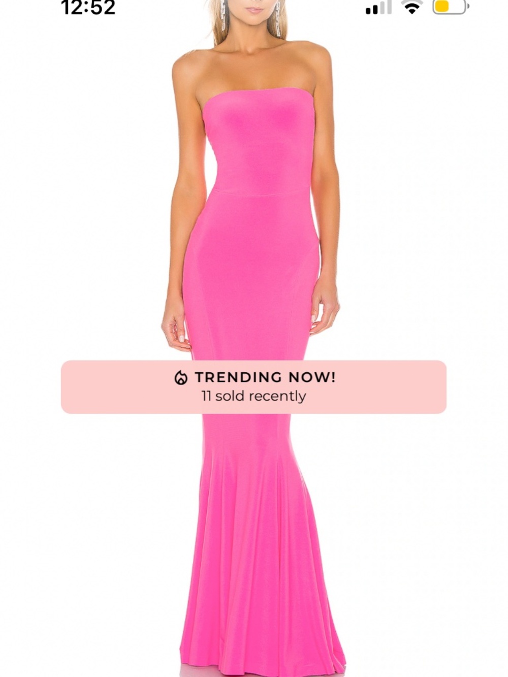Norma kamali strapless fishtail gown